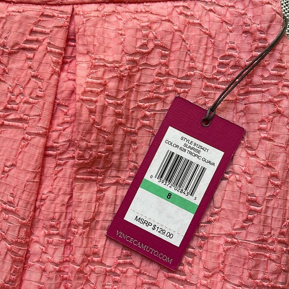 🌺 Vince Camuto Pleated Midi A Line Skirt in shade Tropic Guava, Size: 8 - Picture 17 of 17